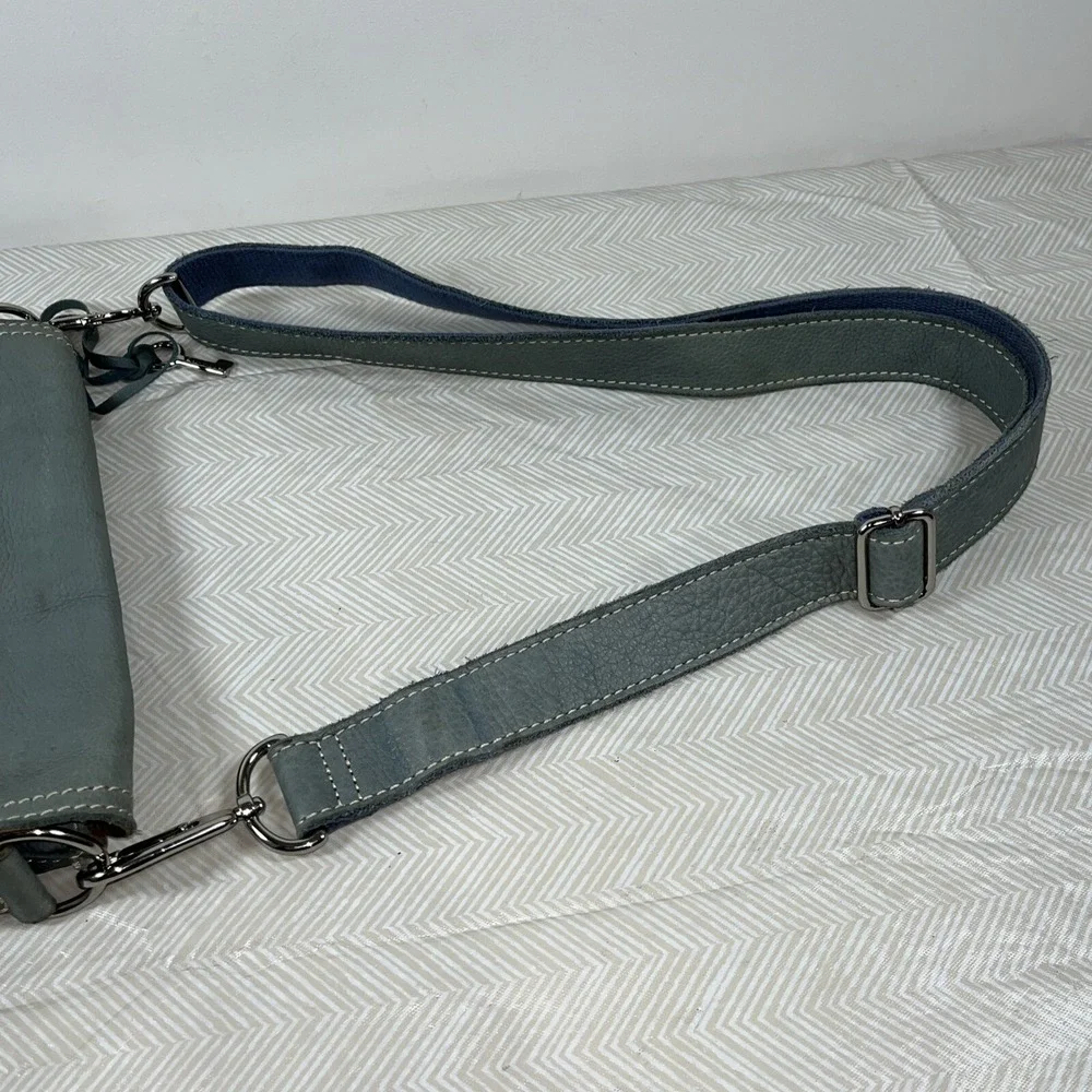 Fossil Leather Front‎ Pocket Back Wallet Crossbody Bag Soft Satchel Roomy Preppy